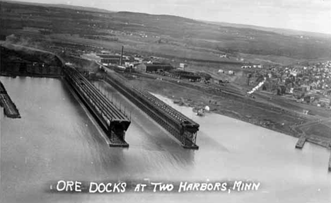 Ore docks at Two Harbors Minnesota, 1950
