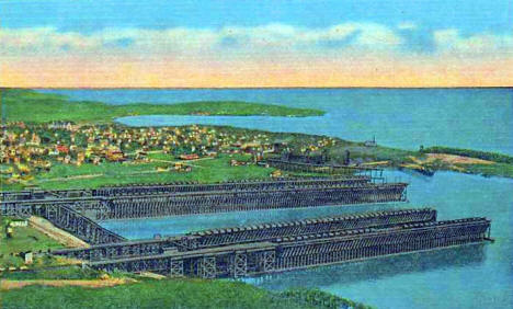 Ore Docks, Two Harbors Minnesota, 1940's