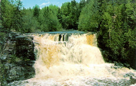 Upper Gooseberry Falls in Gooseberry Falls State Park, 1960's