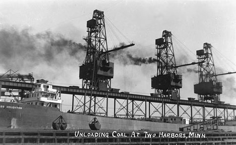 Unloading coal at Two Harbors Minnesota, 1945
