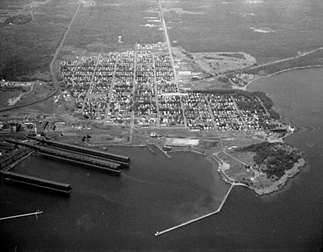 Aerial view, Two Harbors Minnesota, 1970
