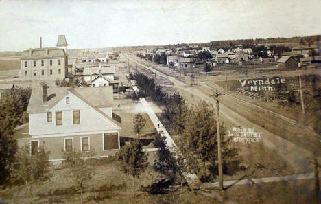 Street scene, Verndale Minnesota, 1900's