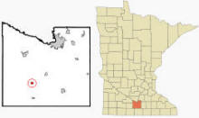 Location of Vernon Center, Minnesota