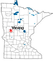 Location of Vining Minnesota