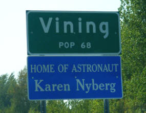 Vining Minnesota Population Sign