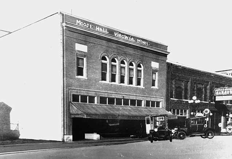 Moose Hall and Jenia Brothers store, Virginia Minnesota, 1910