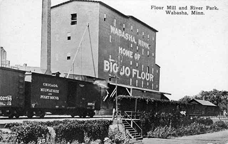 Flour Mill and River Park, Wabasha Minnesota, 1925