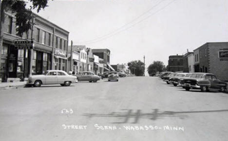 Street scene, Wabasso Minnesota, 1950's