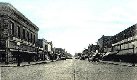 Jefferson Street looking south in Wadena Minnesota, 1930's