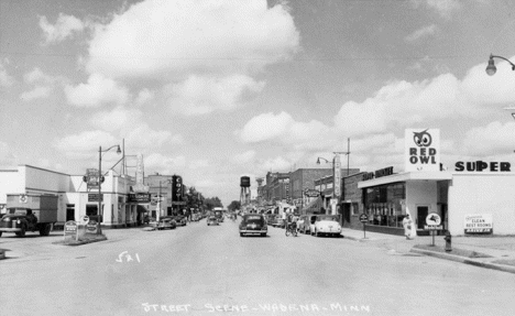 Street scene, Wadena Minnesota, 1950's