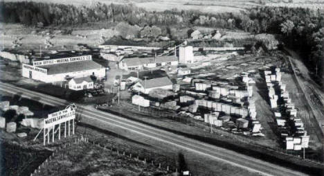 Aerial view, Wadena Sawmill Company, Wadena Minnesota, 1950's?