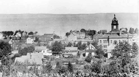 Bird's-eye view of Walker Minnesota, 1917