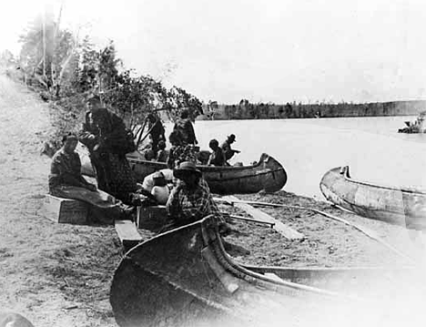 Ojibway Indian landing at Walker Minnesota, 1896