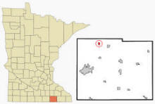 Location of Waltham, Minnesota