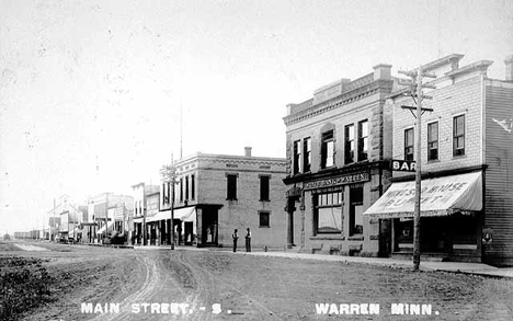Main Street, Warren Minnesota, 1909