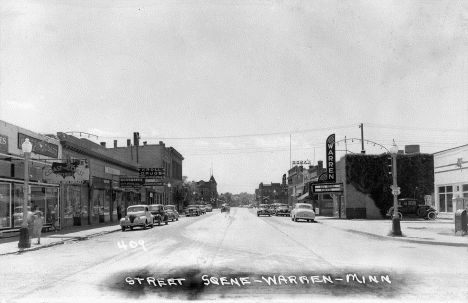 Street Scene, Warren Minnesota, 1950's