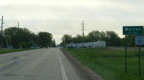 Entering Warren from the west, Warren Minnesota, 2008