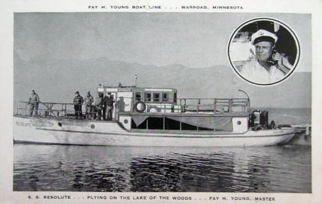 SS Resolute of the Fay H. Young Boat Line, Warroad Minnesota, 1940's