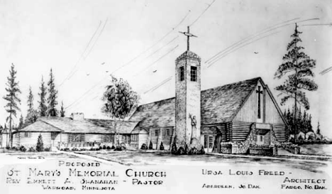 Proposed St. Mary's Memorial Church, Warroad Minnesota, 1960