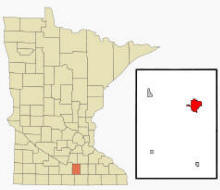 Location of Waseca, Minnesota