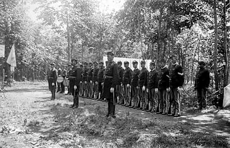 Minnesota National Guard at first encampment, Waseca Minnesota, 1886