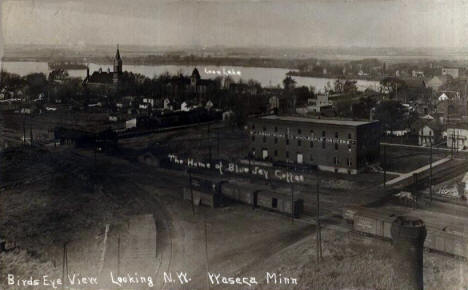 Birds eye view looking northwest, Waseca Minnesota, 1908