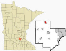 Location of Watertown, Minnesota