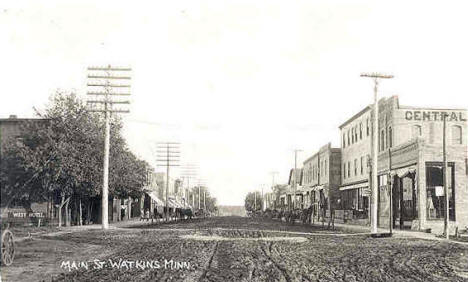 Main Street, Watkins Minnesota, 1910's
