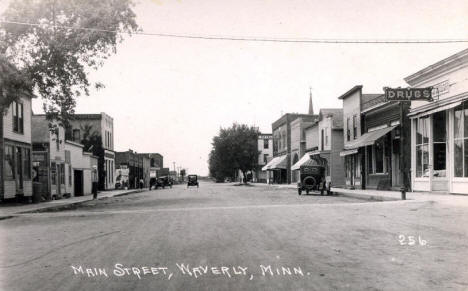 Main Street, Waverly Minnesota, 1920's