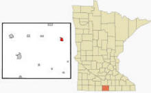 Location of Wells, Minnesota