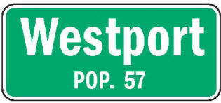 Westport Minnesota population sign