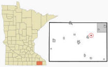 Location of Whalan, Minnesota