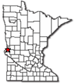 Location of Wheaton Minnesota