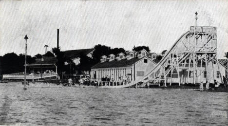 Pavilion and Water Slide, Wildwood, White Bear Lake Minnesota, 1900's