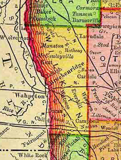 1895 Map of Wilkin County Minnesota