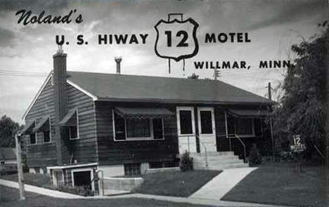 Noland's US Highway 12 Motel, Willmar Minnesota, 1950's