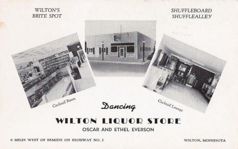 Wilton Liquor Store, Wilton Minnesota, 1950's