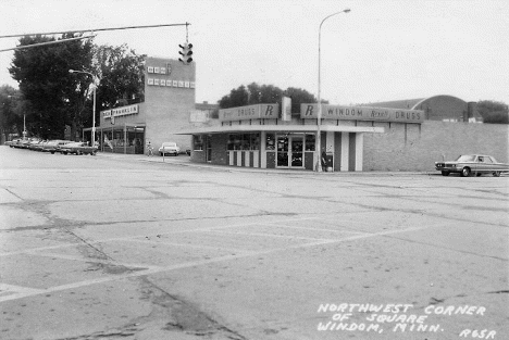 Northwest corner of Square, Windom Minnesota, 1960's