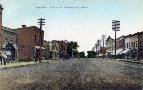 Main Street, Winnebago Minnesota, 1908