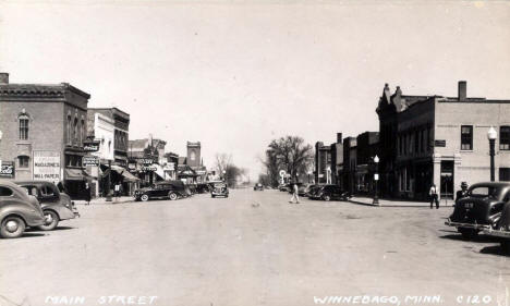 Main Street, Winnebago Minnesota, 1930's