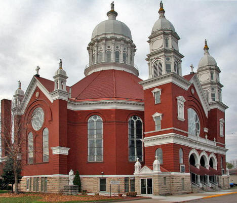 Saint Stanislaus Catholic Church seen from East Fourth Street in Winona, Minnesota, 2009