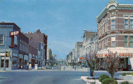 Street scene, Winona Minnesota, 1960's