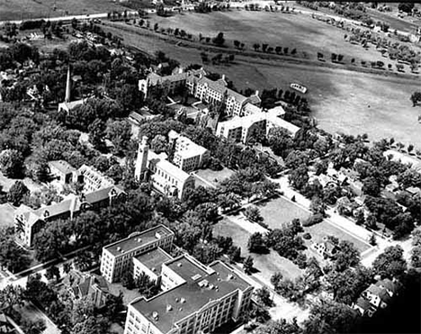 Aerial view of College of St. Teresa, Winona Minnesota, 1940