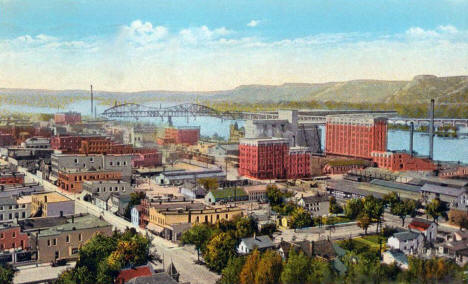 Birds Eye View North Section Winona Minnesota, 1932