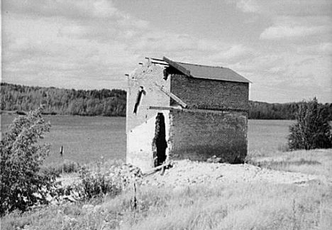 Remains of engine house of sawmill, Winton Minnesota, 1937