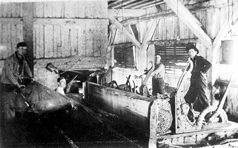 Interior of Sawmill, Winton Minnesota, 1905