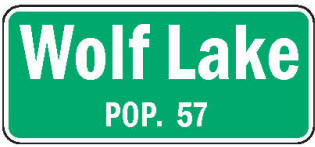 Wolf Lake Minnesota population sign