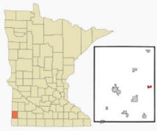 Location of Woodstock, Minnesota