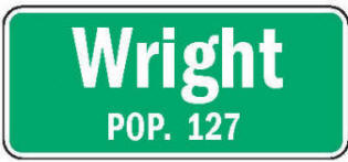Wright Minnesota population sign