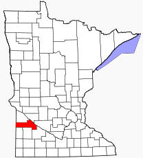 Location of Yellow Medicine County Minnesota